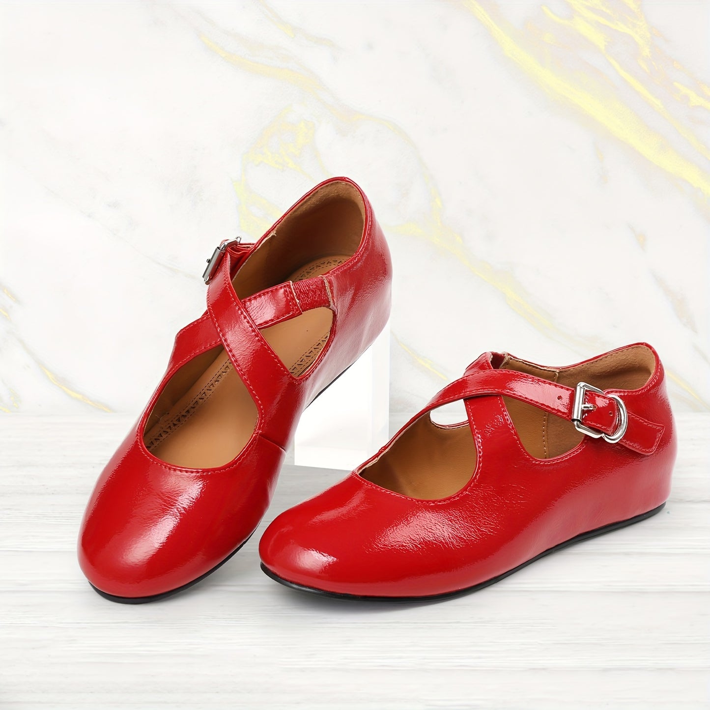 Elegant Mary Jane Flats for Women Upper, Rubber Sole for All-Season Wear