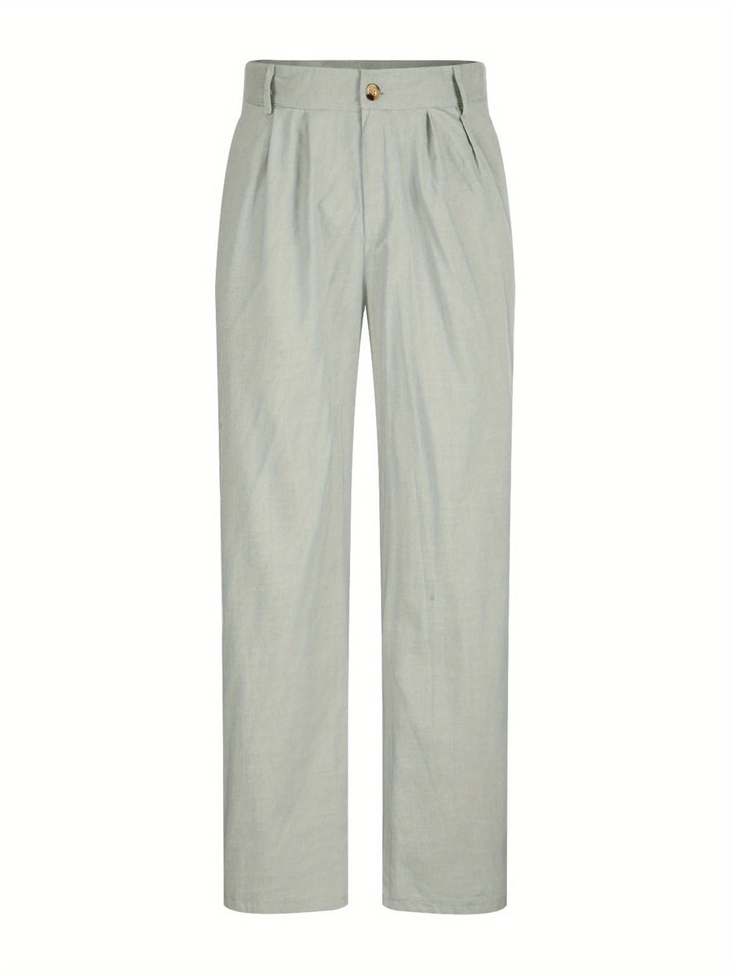 Men's Casual Comfy Cotton Straight Leg Trousers for Leisure Activities