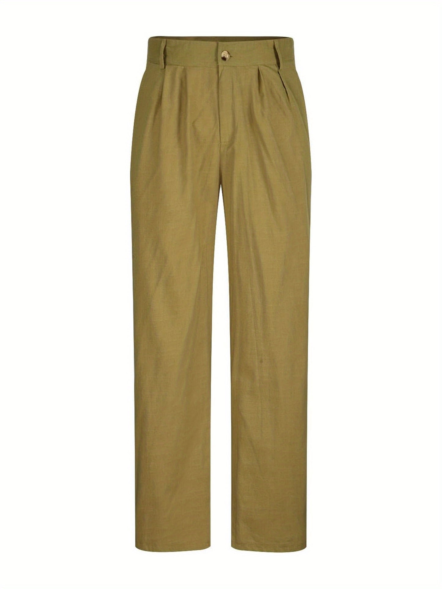Men's Casual Comfy Cotton Straight Leg Trousers for Leisure Activities