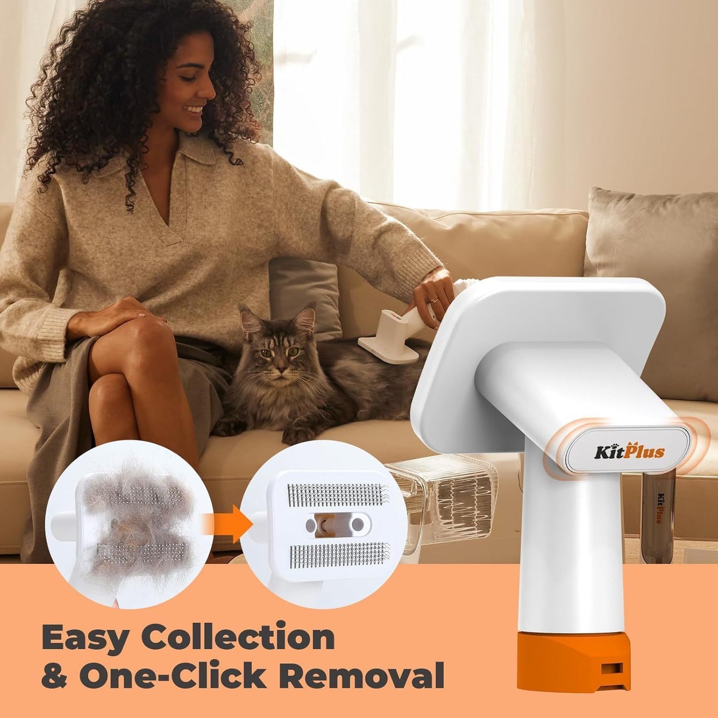 Dog Hair Vacuum & Dog Grooming Kit, 5 Grooming Tools for Dogs and Cats, 99% Hair Suction,