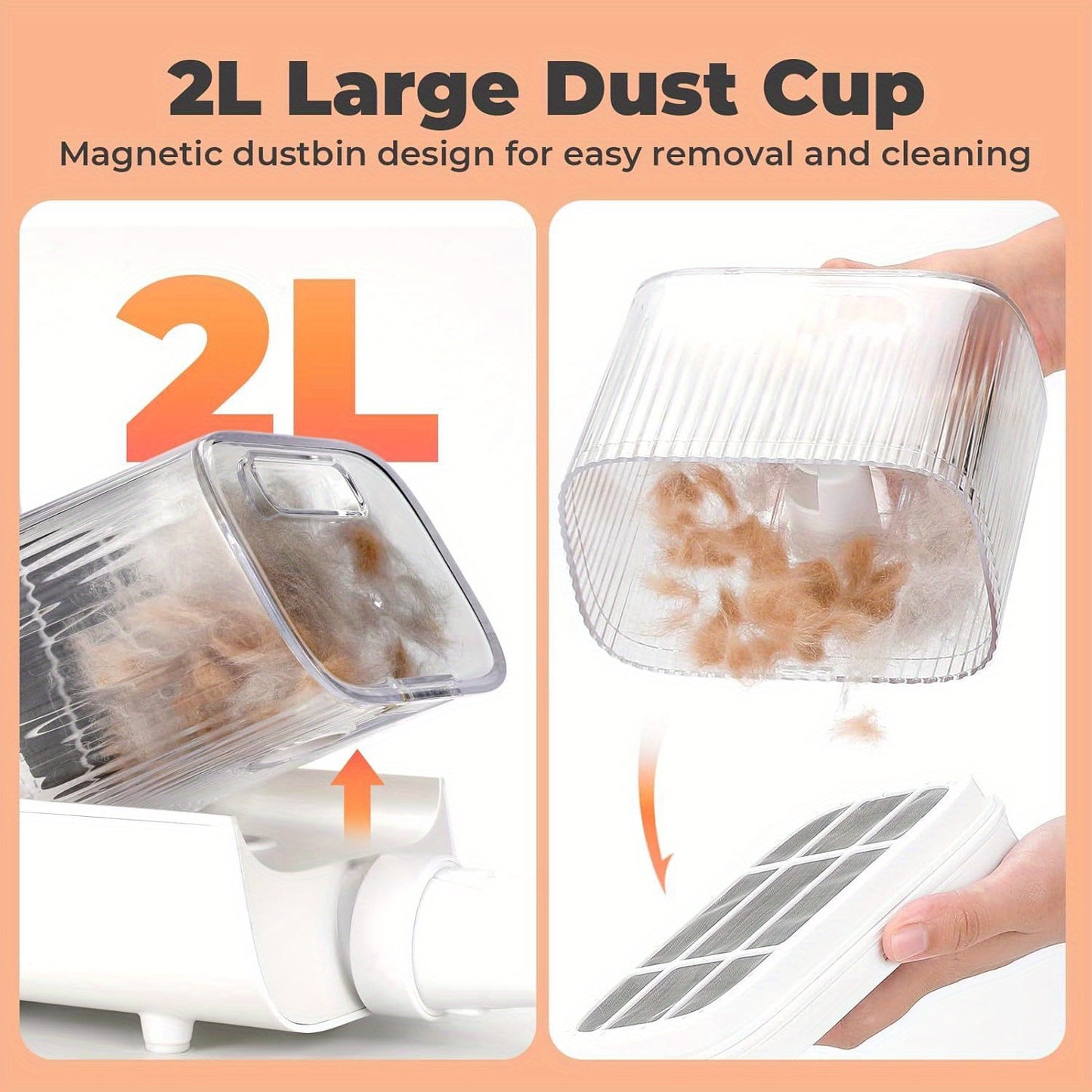 Dog Hair Vacuum & Dog Grooming Kit, 5 Grooming Tools for Dogs and Cats, 99% Hair Suction,