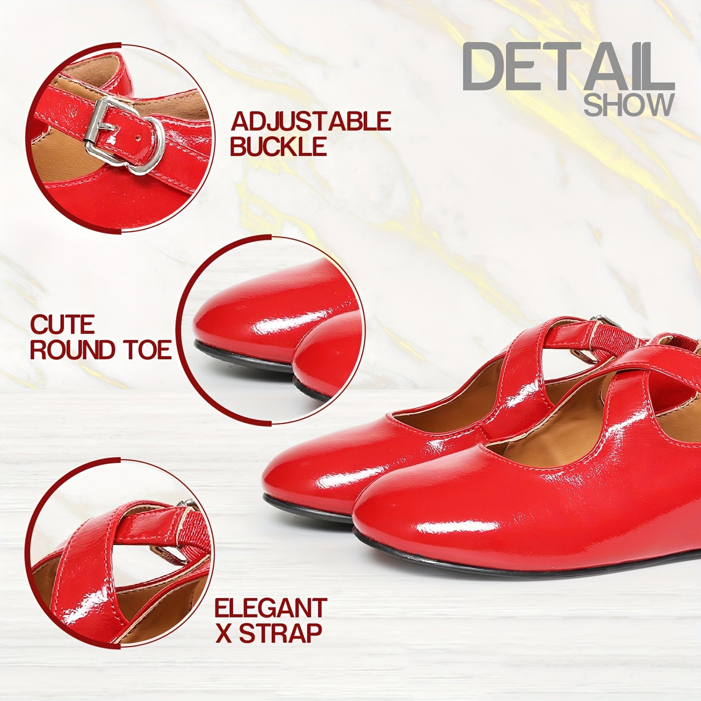 Elegant Mary Jane Flats for Women Upper, Rubber Sole for All-Season Wear