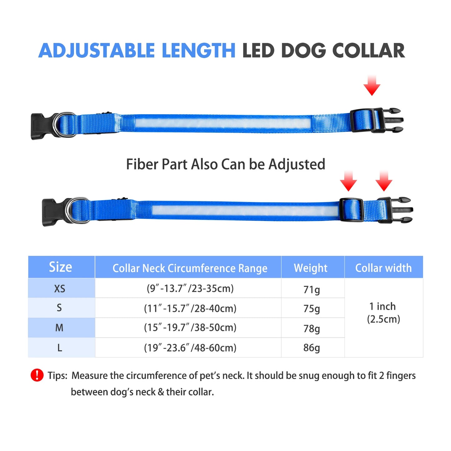 Luminous Dog Collar Waterpoof Safety