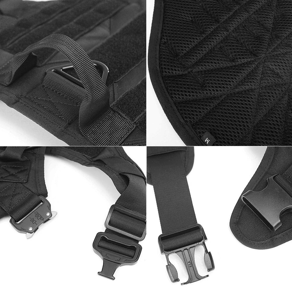 Tactical Dog Harness Pet K9 Malinois Training Vest Harness and Leash Set For All Breeds Dogs