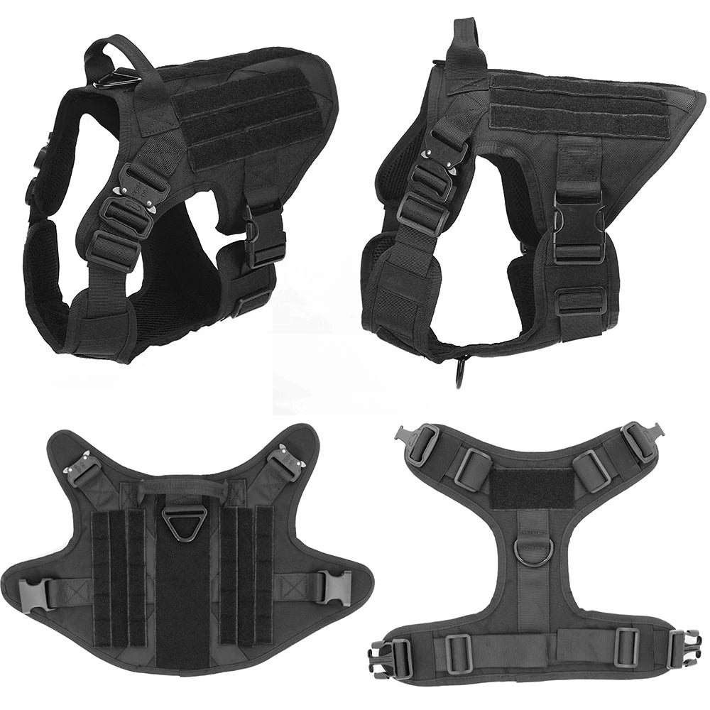 Tactical Dog Harness Pet K9 Malinois Training Vest Harness and Leash Set For All Breeds Dogs