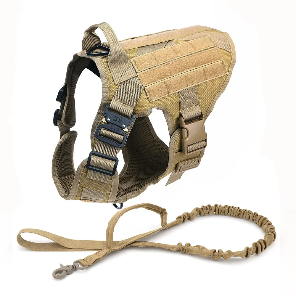 Tactical Dog Harness Pet K9 Malinois Training Vest Harness and Leash Set For All Breeds Dogs