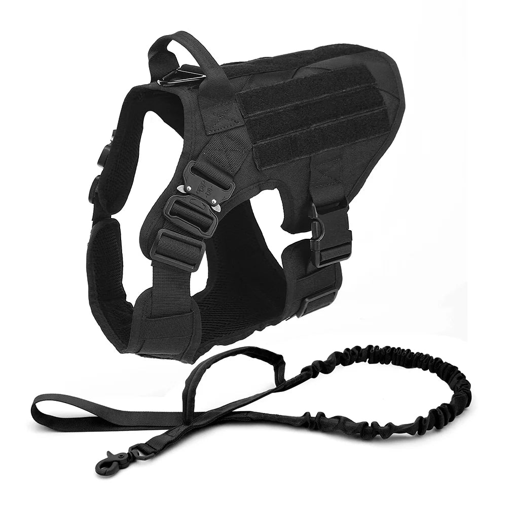 Tactical Dog Harness Pet K9 Malinois Training Vest Harness and Leash Set For All Breeds Dogs