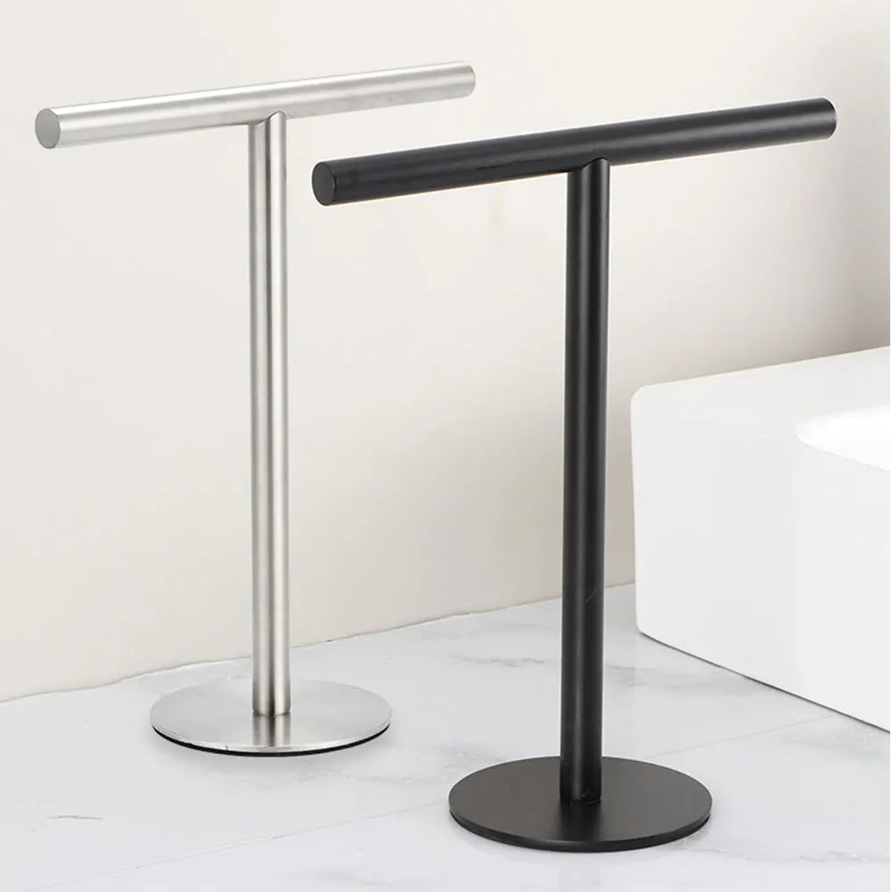 Stainless Steel Hand Towel Holder with Heavy Base Towel Rack Bath Towel Bar Stand for Bathroom Kitchen Vanity Countertop