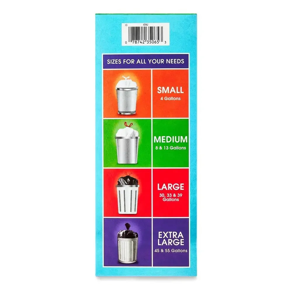 Tall Kitchen Garbage Bags 13 Gallon Drawstring Closure 80 Count Strong