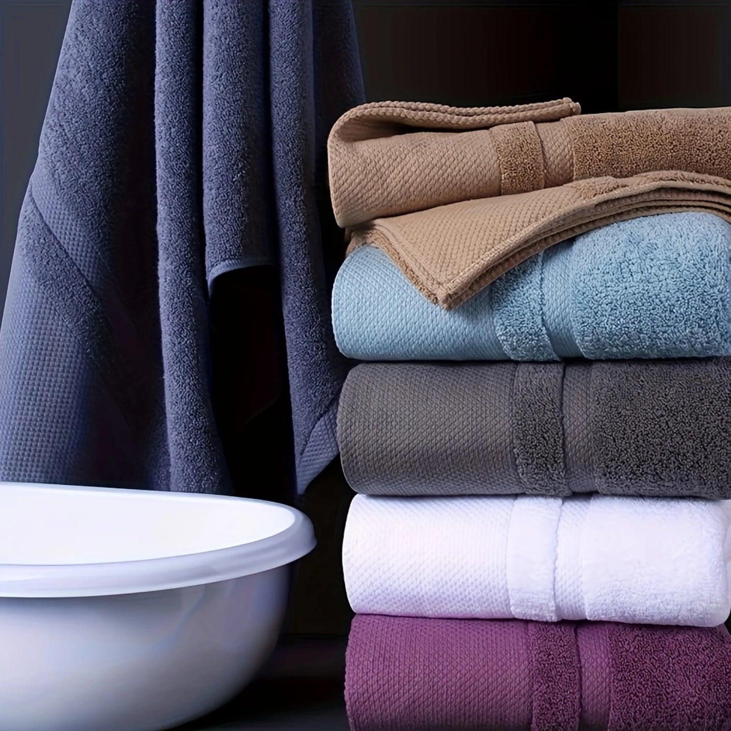 1pc Luxury Soft Bath Towel, Highly Absorbent Quick Dry Towel, For Bathroom, Gym, Hotel And Spa, Solid Color Plush Bath Towel, Ba