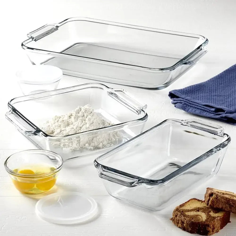Glass Bakeware Set 7-Piece All-Inclusive Kitchen Essentials Custard Cups with Lids