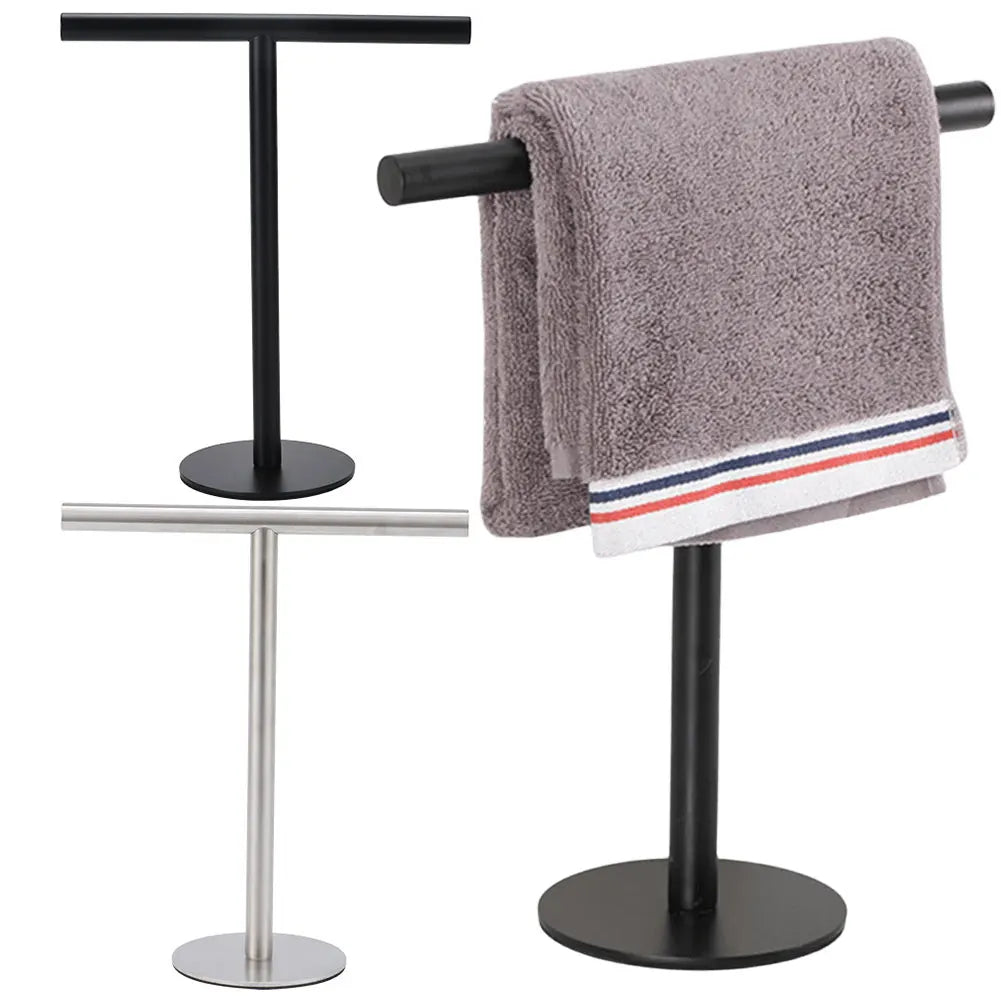 Stainless Steel Hand Towel Holder with Heavy Base Towel Rack Bath Towel Bar Stand for Bathroom Kitchen Vanity Countertop