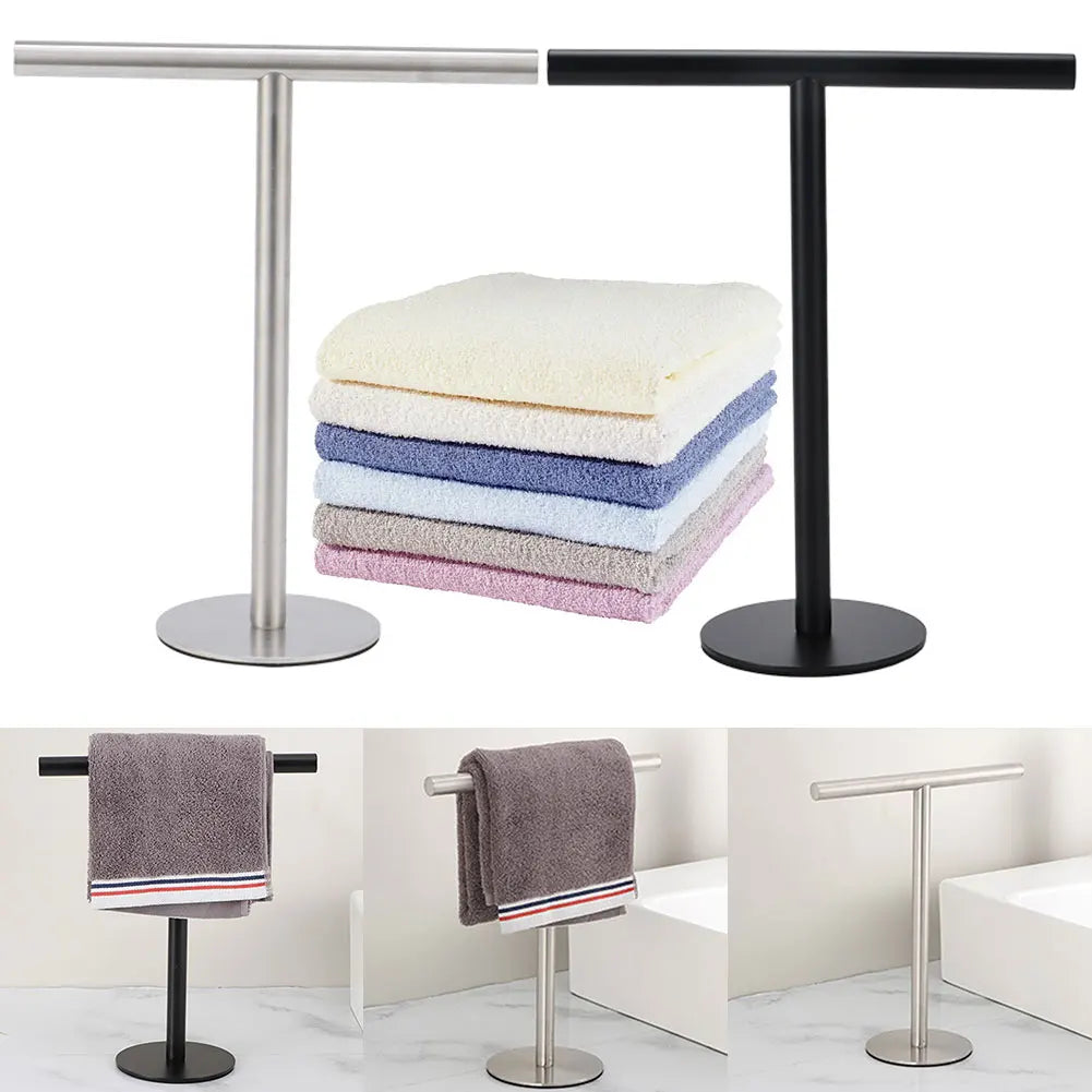 Stainless Steel Hand Towel Holder with Heavy Base Towel Rack Bath Towel Bar Stand for Bathroom Kitchen Vanity Countertop