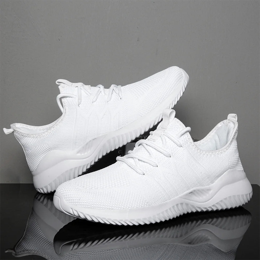 Men Running Shoes Breathable Mesh Lightweight Lace Up Outdoor