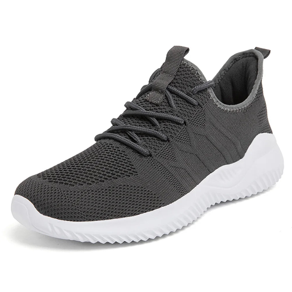 Men Running Shoes Breathable Mesh Lightweight Lace Up Outdoor