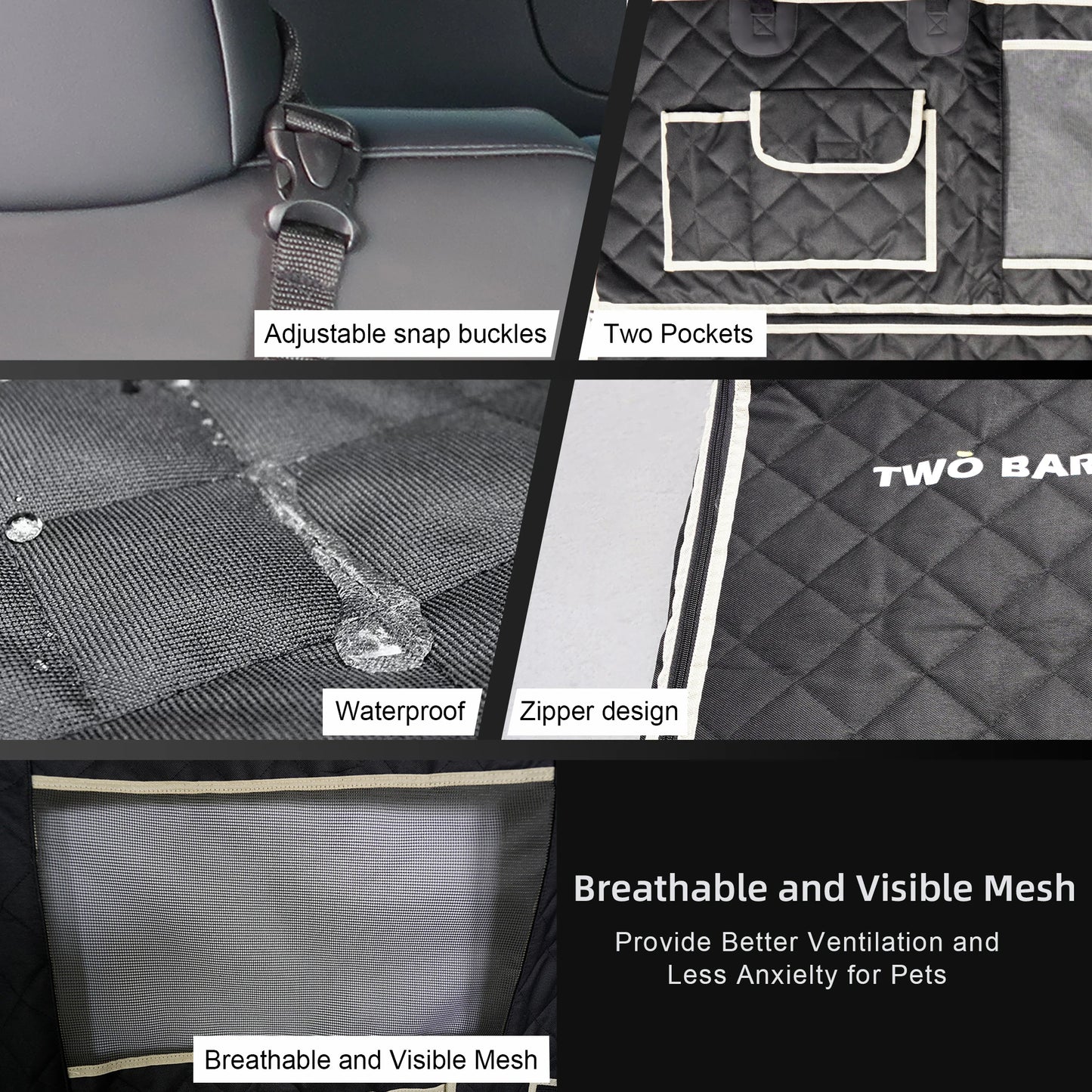 Car Pet Seat Cover Waterproof Foldable Dog Car Seat