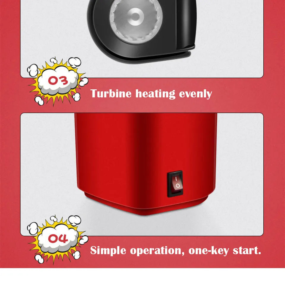 Oil-free Air Corn Machine, Pipoqueir Eletrica Hot Air Machine Mini Popcorn Maker Machine-1200W Household Healthy Home Kitchen