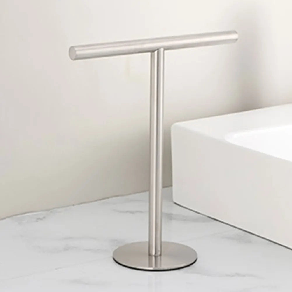 Stainless Steel Hand Towel Holder with Heavy Base Towel Rack Bath Towel Bar Stand for Bathroom Kitchen Vanity Countertop