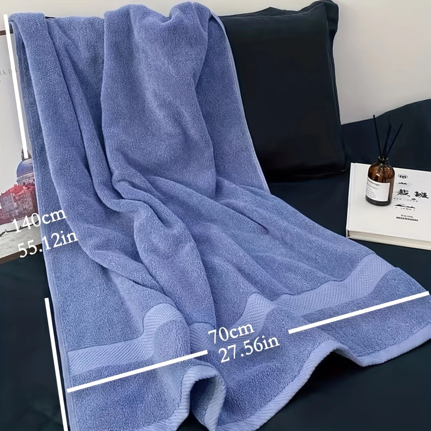 1pc Luxury Soft Bath Towel, Highly Absorbent Quick Dry Towel, For Bathroom, Gym, Hotel And Spa, Solid Color Plush Bath Towel, Ba