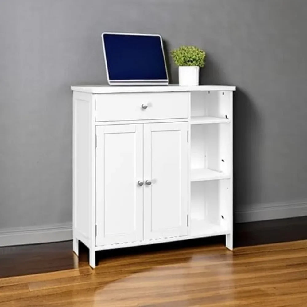 Bathroom Floor Cabinet with Doors & Drawer & Adjustable Shelf
