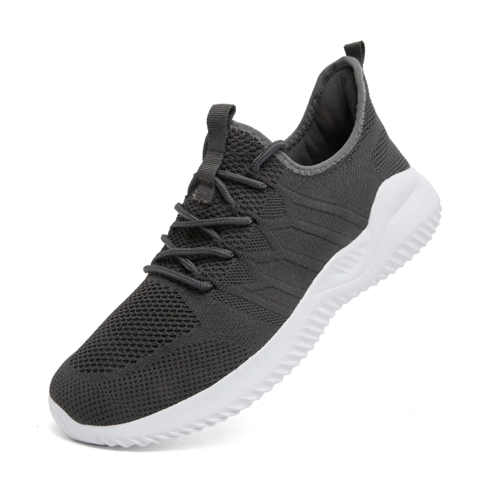 Men Running Shoes Breathable Mesh Lightweight Lace Up Outdoor