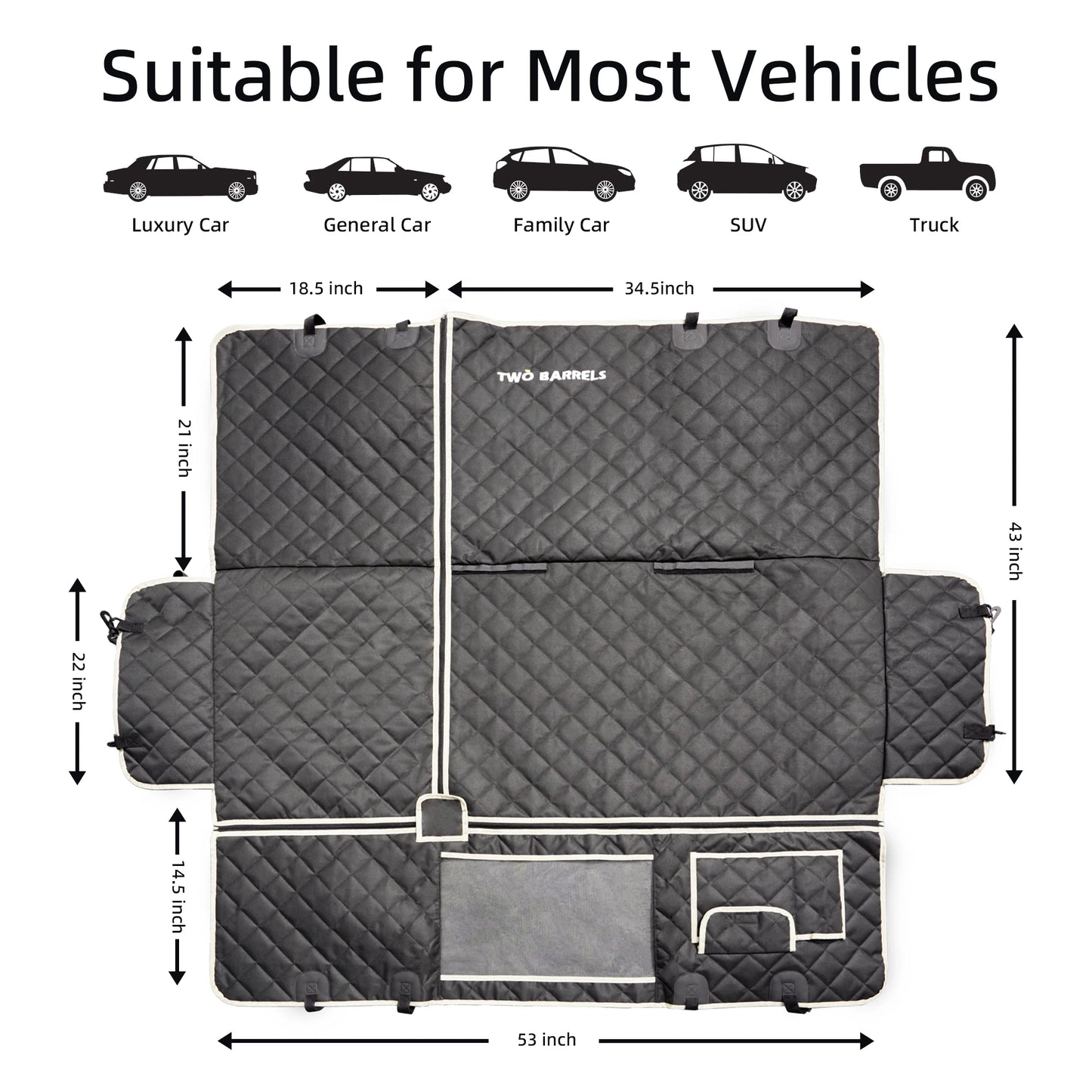 Car Pet Seat Cover Waterproof Foldable Dog Car Seat