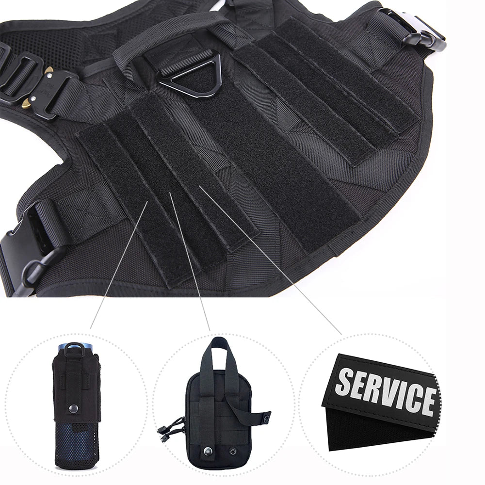 Tactical Dog Harness Pet K9 Malinois Training Vest Harness and Leash Set For All Breeds Dogs