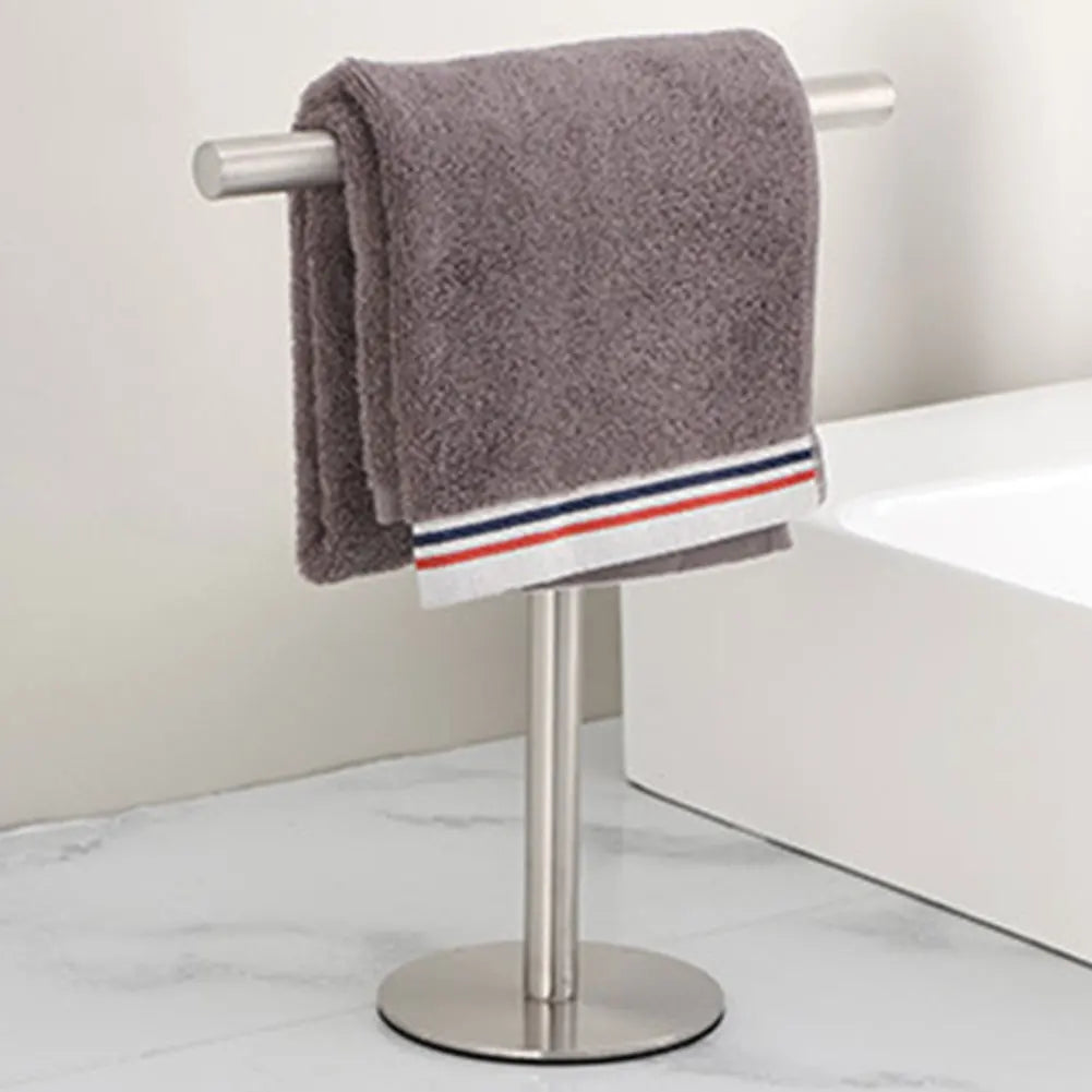 Stainless Steel Hand Towel Holder with Heavy Base Towel Rack Bath Towel Bar Stand for Bathroom Kitchen Vanity Countertop