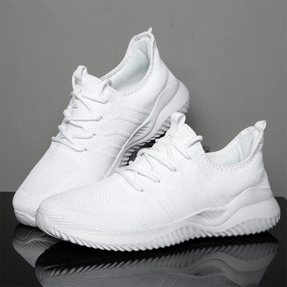 Men Running Shoes Breathable Mesh Lightweight Lace Up Outdoor