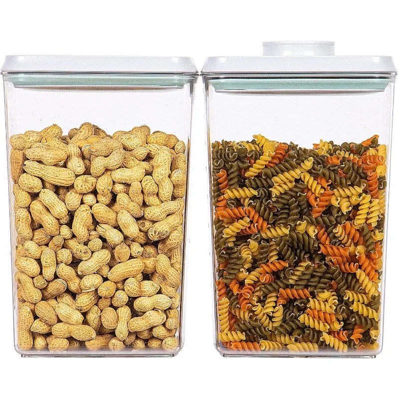Airtight Food Storage Containers with Lids, Top One Button Control, Air Tight Stackable