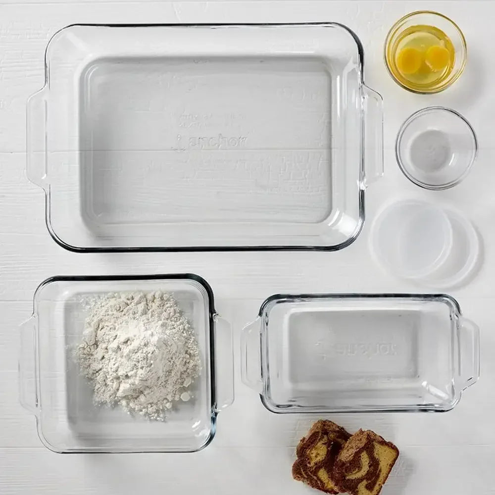 Glass Bakeware Set 7-Piece All-Inclusive Kitchen Essentials Custard Cups with Lids