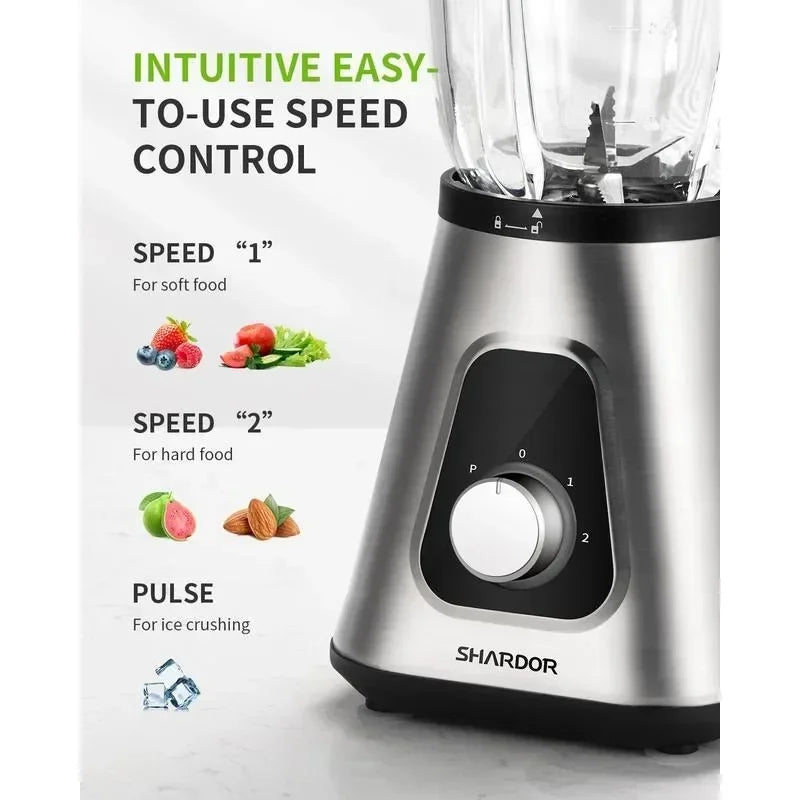 SHARDOR 1200W Blender Combo, 52oz Glass Jar, 22oz Travel Cup
