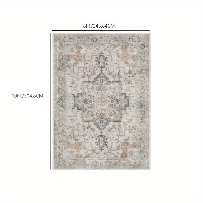 Area Rugs, Machine Washable Non Slip, Lightweight Print Rug, Light Taupe Brown