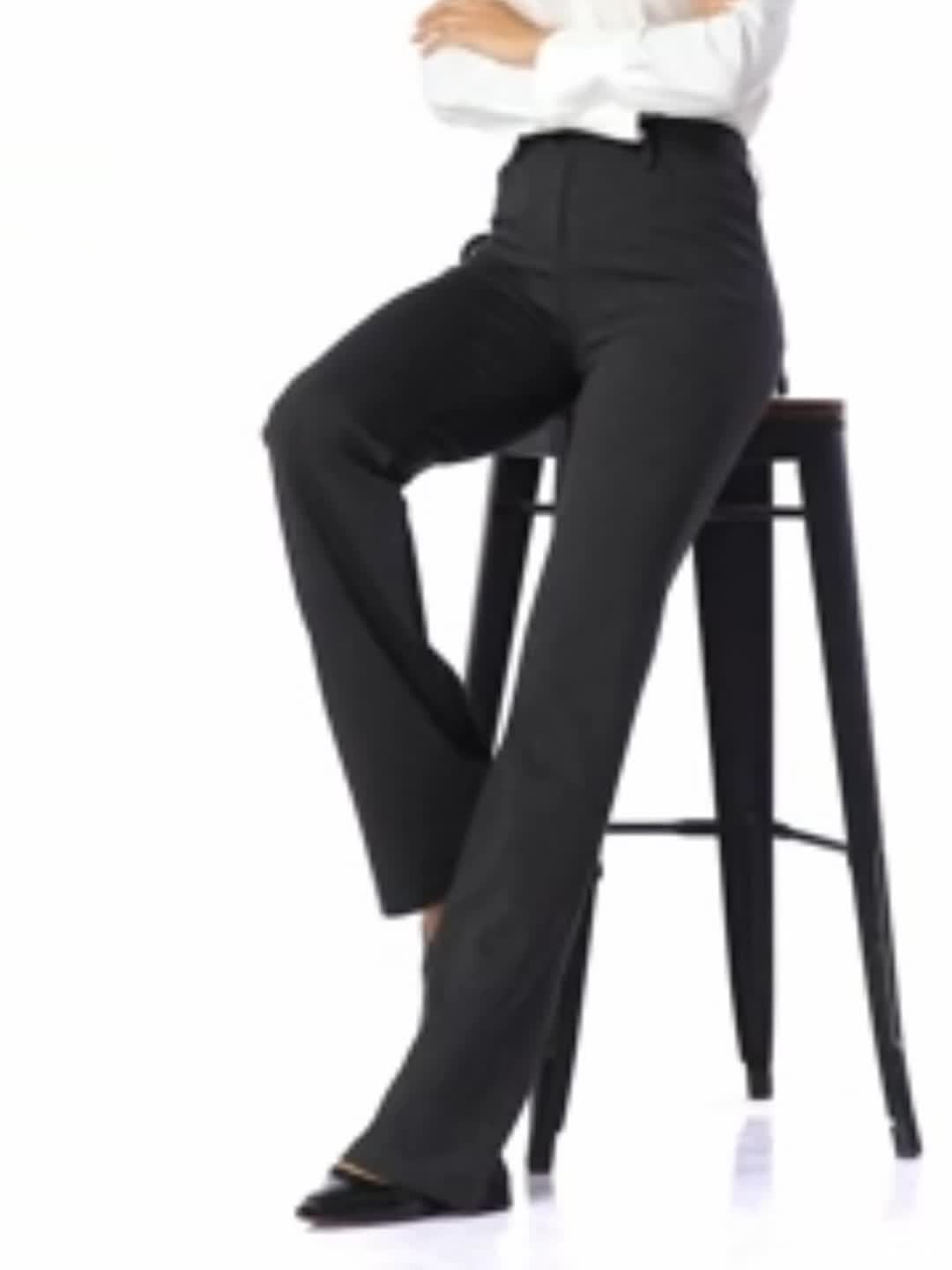 Women's Curvy Fit Gabardine Bootcut Stretch Dress Pants With Pockets - - Suitable for Work & Casual Occasions