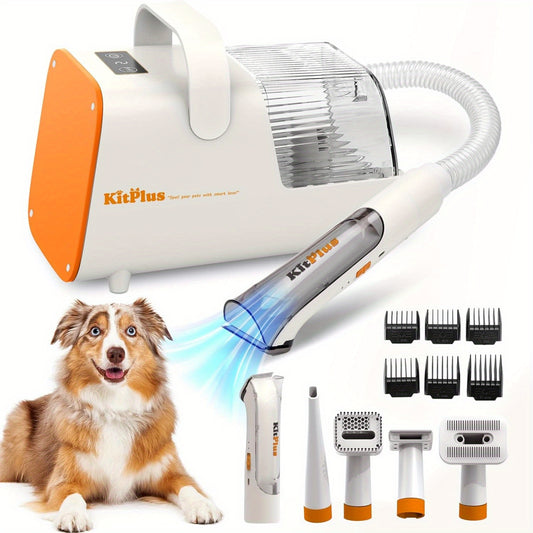 Dog Hair Vacuum & Dog Grooming Kit, 5 Grooming Tools for Dogs and Cats, 99% Hair Suction,