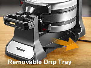 Belgian Waffle Maker, Classic Rotating Waffle Iron with Nonstick Plates, Removable Drip Tray