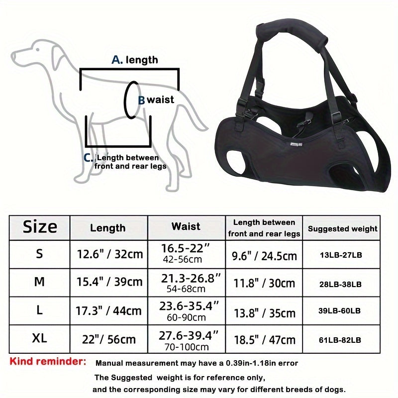 1pc Dog Walking Full Body Assistive Belt, , Suitable For Assisting Dogs In Walking And Climbing Stairs