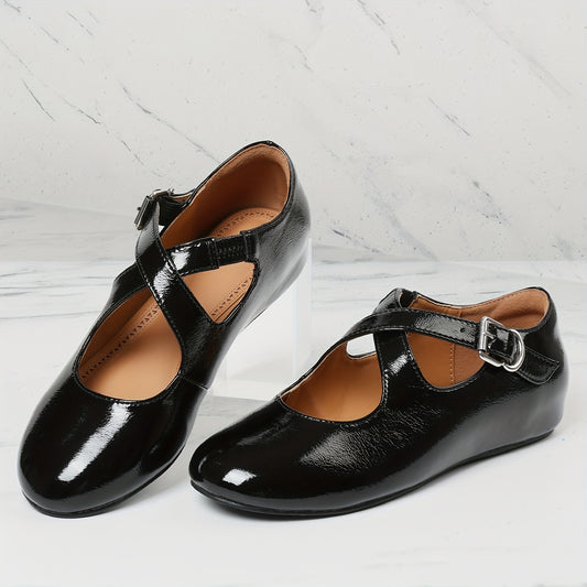 Elegant Mary Jane Flats for Women Upper, Rubber Sole  for All-Season Wear