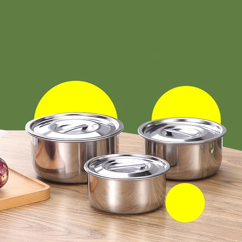 3pcs Stainless Steel Soup pot With Lid