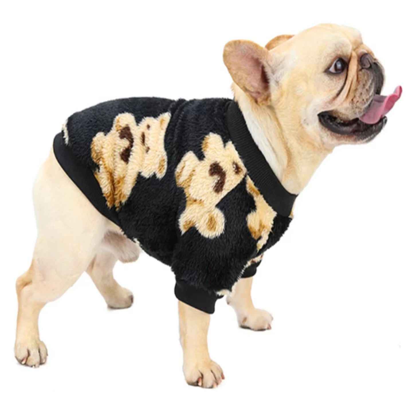 winter and autumn warm dog clothes, dog coats bear pattern