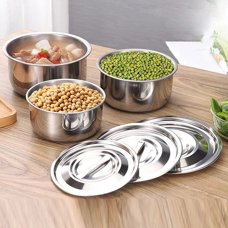 3pcs Stainless Steel Soup pot With Lid