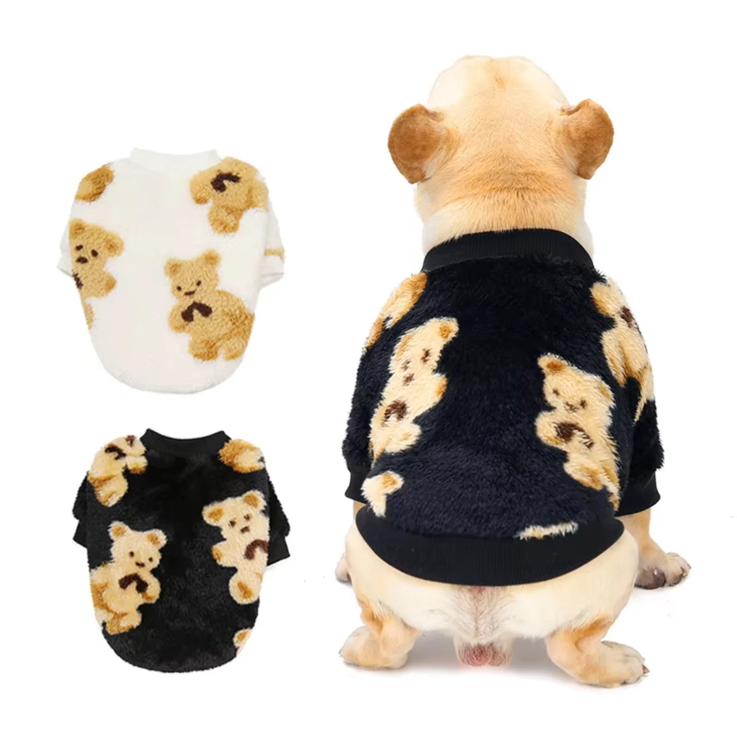 winter and autumn warm dog clothes, dog coats bear pattern