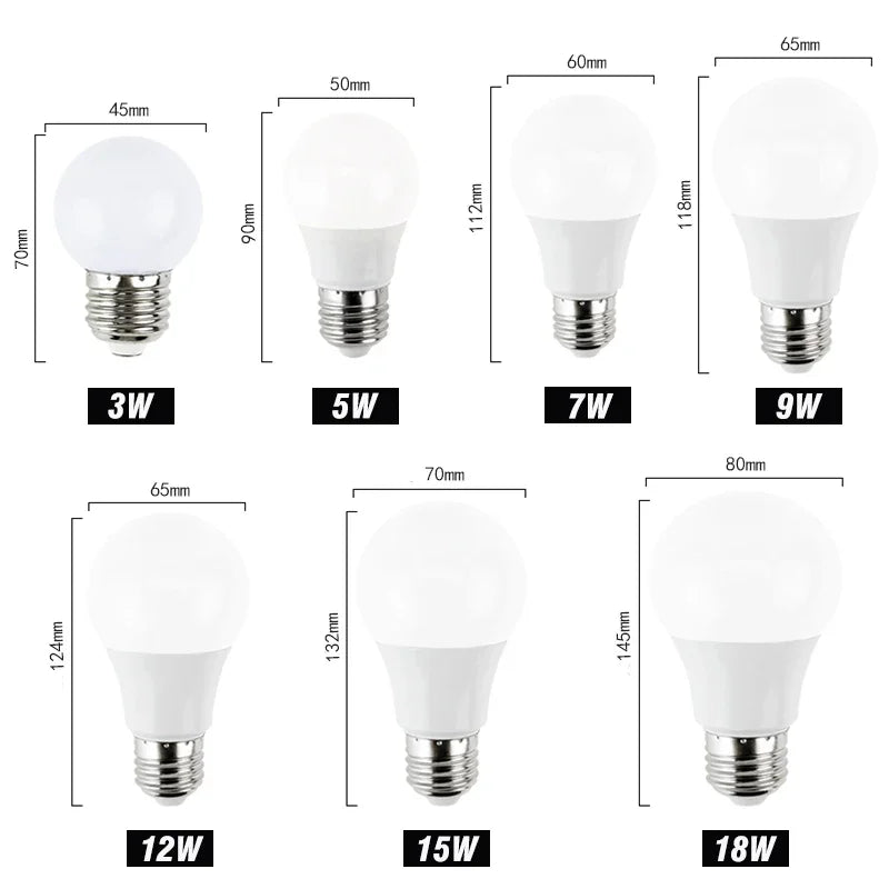 LED Bulb E27 E14 3W 5W 7W 9W 12W 15W 18W Smart IC LED l