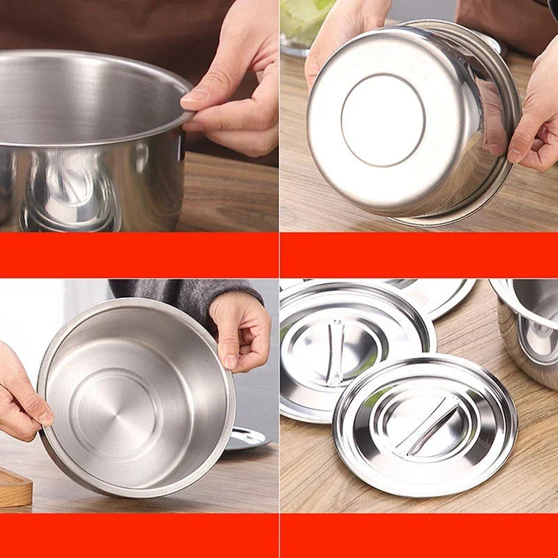 3pcs Stainless Steel Soup pot With Lid