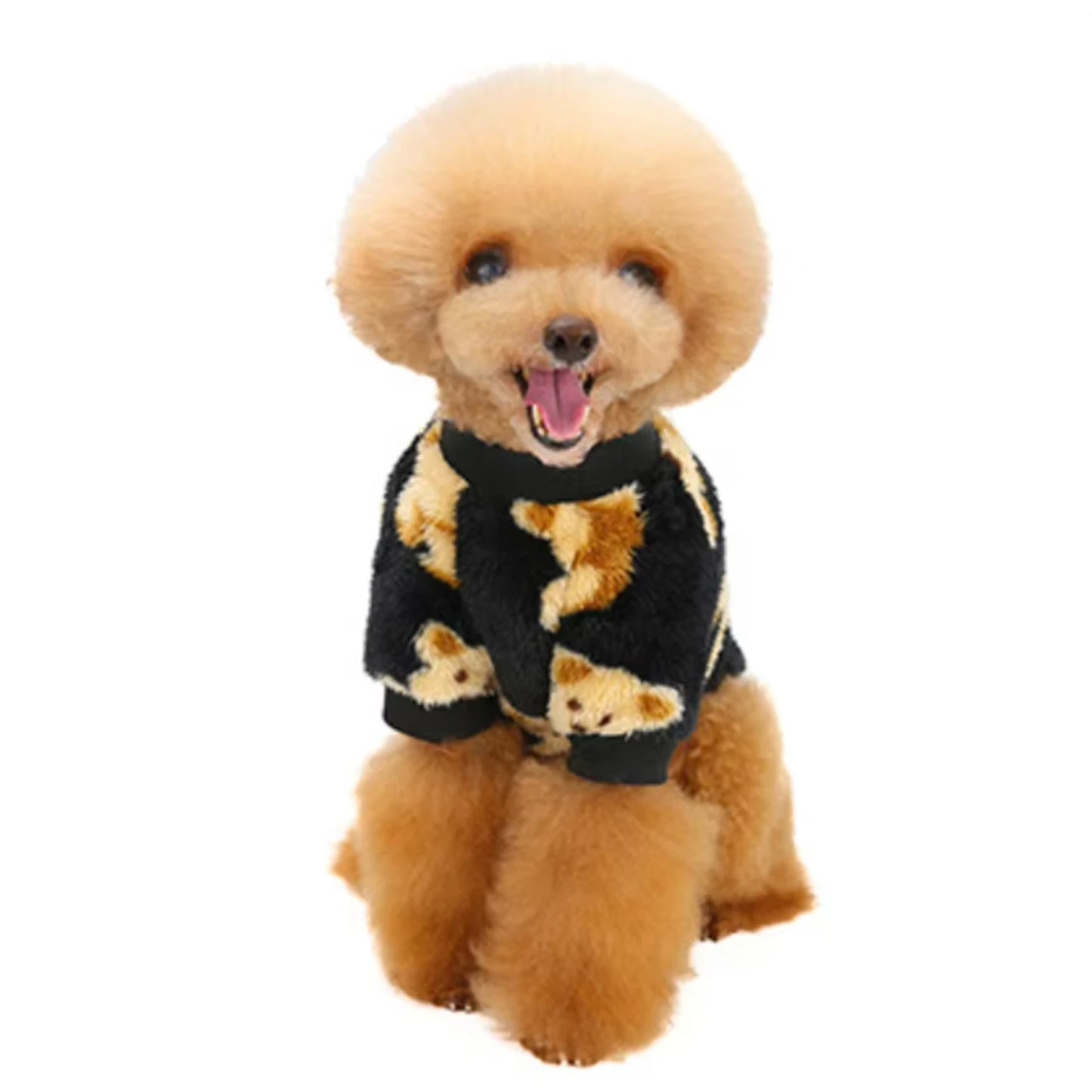 winter and autumn warm dog clothes, dog coats bear pattern