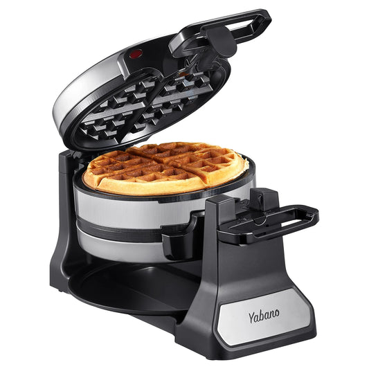 Belgian Waffle Maker, Classic Rotating Waffle Iron with Nonstick Plates, Removable Drip Tray