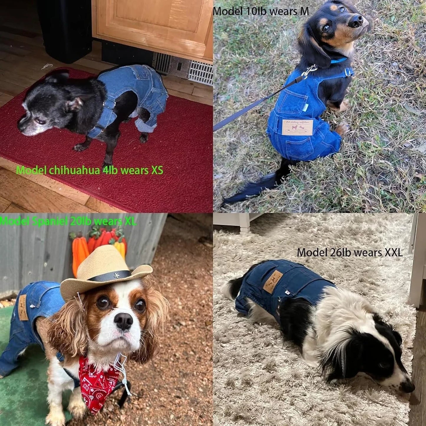 Washed Denim Pet Clothes: Adorable Elastic Jeans Overalls